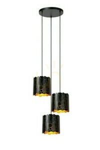 Lucide ALMELO Black Gold 3-Light Pendant Lamp small 0