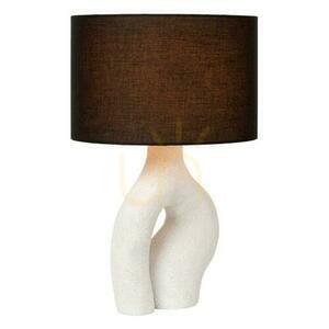 Lucide Forma Japandi White Ceramic Fabric Table Lamp small 1
