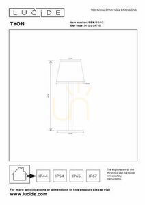 Lucide TYON Rechargeable Outdoor Table Lamp LED Gold IP65 41 cm small 1