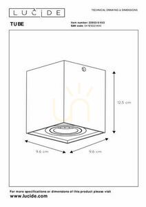 Lucide TUBE Golden GU10 LED Ceiling Downlight 22953/01/02 small 3
