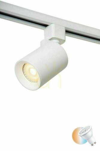 Check Lucide TRACK Nigel Single-Phase Track Spotlight White GU10 LED 1-Lamp 09951/01/31