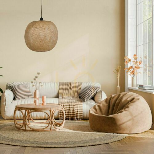 Check Bamboo ceiling lamp 38x38x35cm BOHO