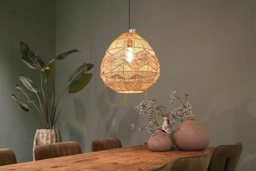 Check Bronze Ange Pendant Lamp with Openwork Shade BOHO
