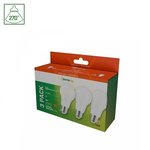 Check Led Gls E 27 230 V 9 Ww Spectrum 3 Pack