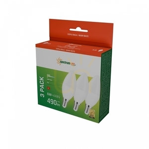 Led Candle E 14 230 V 6 Ww Spectrum 3 Pack small 2