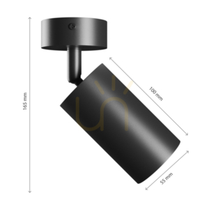 Squalla Variosa Gu10 Wall lamp 230 V Ip20 55x100x165 Mm Black Round. 9 Squalla Variosa Gu10 Wall lamp 230 V Ip20 55x100x165 Mm Black Round. small 9