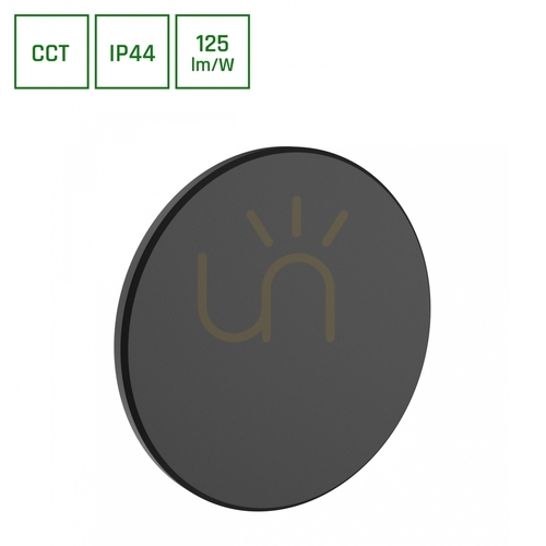Check Piatta 12 W Cct 230 V Ip44 180x47 Mm Black Round Facade.