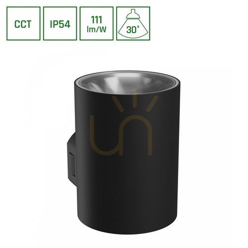 Check Torre 9 W Cct 230 V Ip54 99x78x117 Mm Black Round Facade Unidirectional