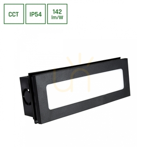 Encanta 6 W Cct 230 V Ip54 230x84x52 Mm Black Flush Mounted Facade. small 0