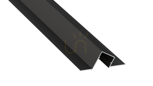 Check LED profile LUMINES type Duo black lacquered 1 m
