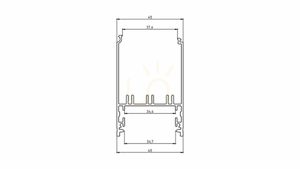 LED profile LUMINES type Foldo black anodized 1 m small 1