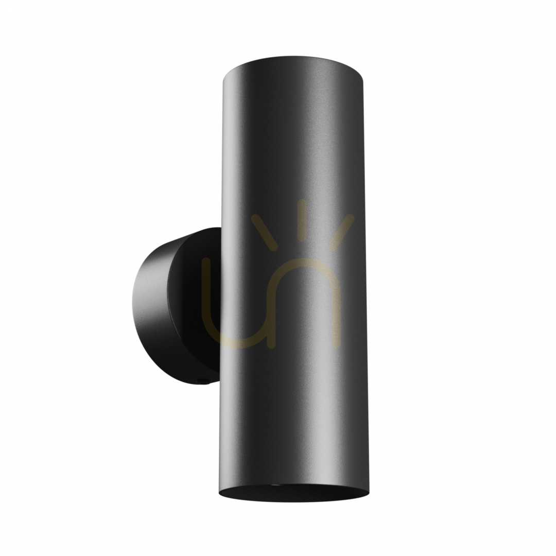 Squalla Variosa Tubo 2 Xgu10 Wall lamp 230 V Ip20 55 X160 X90 Mm Black Round.