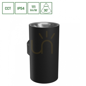 Torre 18 W Cct 230 V Ip54 99x78x162 Mm Black Round Facade Two-way. small 5