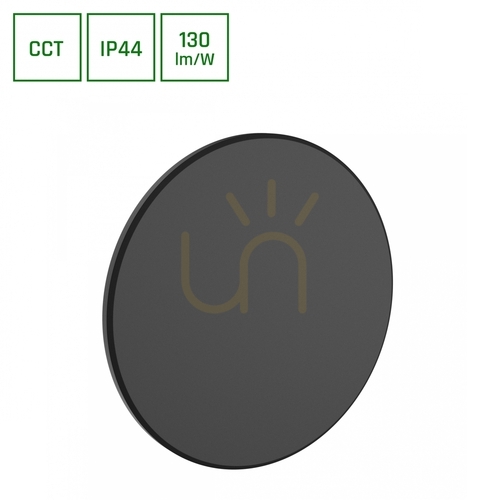 Check Piatta 18 W Cct 230 V Ip44 250x47 Mm Black Round Facade.
