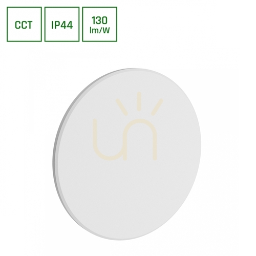 Check Piatta 18 W Cct 230 V Ip44 250x47 Mm White Round Facade