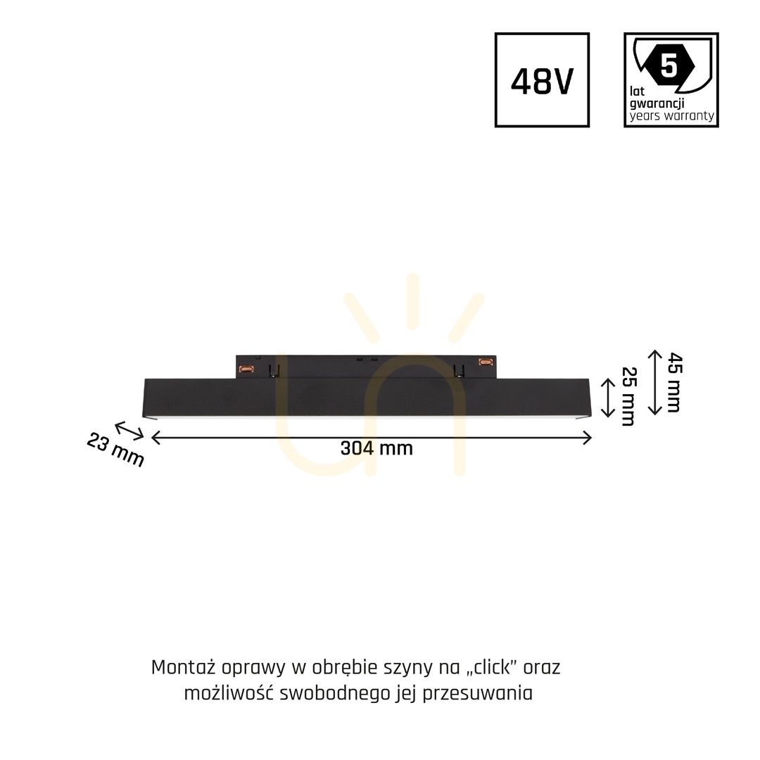 Preview System Shift Line S Light fixture for busbar 304x23x42mm 8W 100st Black 5 Years Warranty. 2 Circuits System Shift Line S Light fixture for busbar 304x23x42mm 8W 100st Black 5 Years Warranty. 2 Circuits