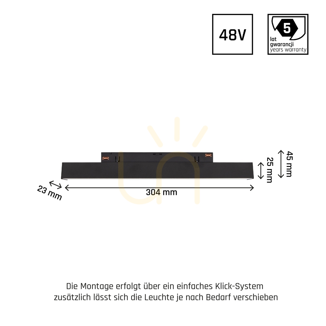 Display System Shift Line S Light fixture for busbar 304x23x42mm 8W 100st Black 5 Years Warranty. 2 Circuits System Shift Line S Light fixture for busbar 304x23x42mm 8W 100st Black 5 Years Warranty. 2 Circuits