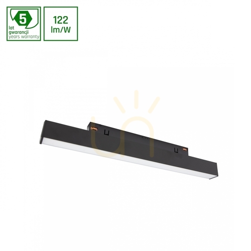 Check System Shift Line S Light fixture for busbar 304x23x42mm 8W 100st Black 5 Years Warranty. 2 Circuits