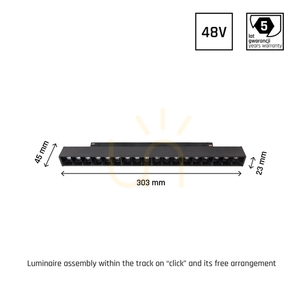 System Shift Grid M Light fixture for busbar 303x23x42mm 17W 35st Black 5 Years Warranty. 2 Circuits 7 System Shift Grid M Light fixture for busbar 303x23x42mm 17W 35st Black 5 Years Warranty. 2 Circuits small 7