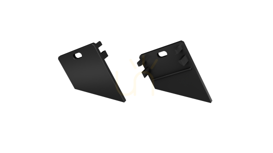 ALU blanking plug for LED LUMINES Duo profile black lacquered left with hole
