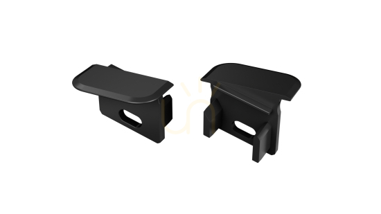 Check End cap for LED LUMINES V profile black left with hole End cap for LED LUMINES V profile black left with hole