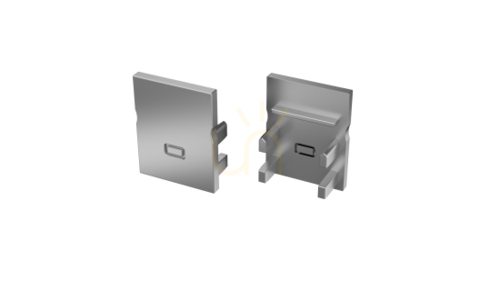 Check Grey 2-in-1 end cap for LUMINES SLIMO profile 12-1384-01