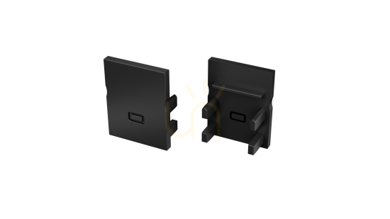 LUMINES SLIMO black 2-in-1 end cap with scored opening 12-1382-01