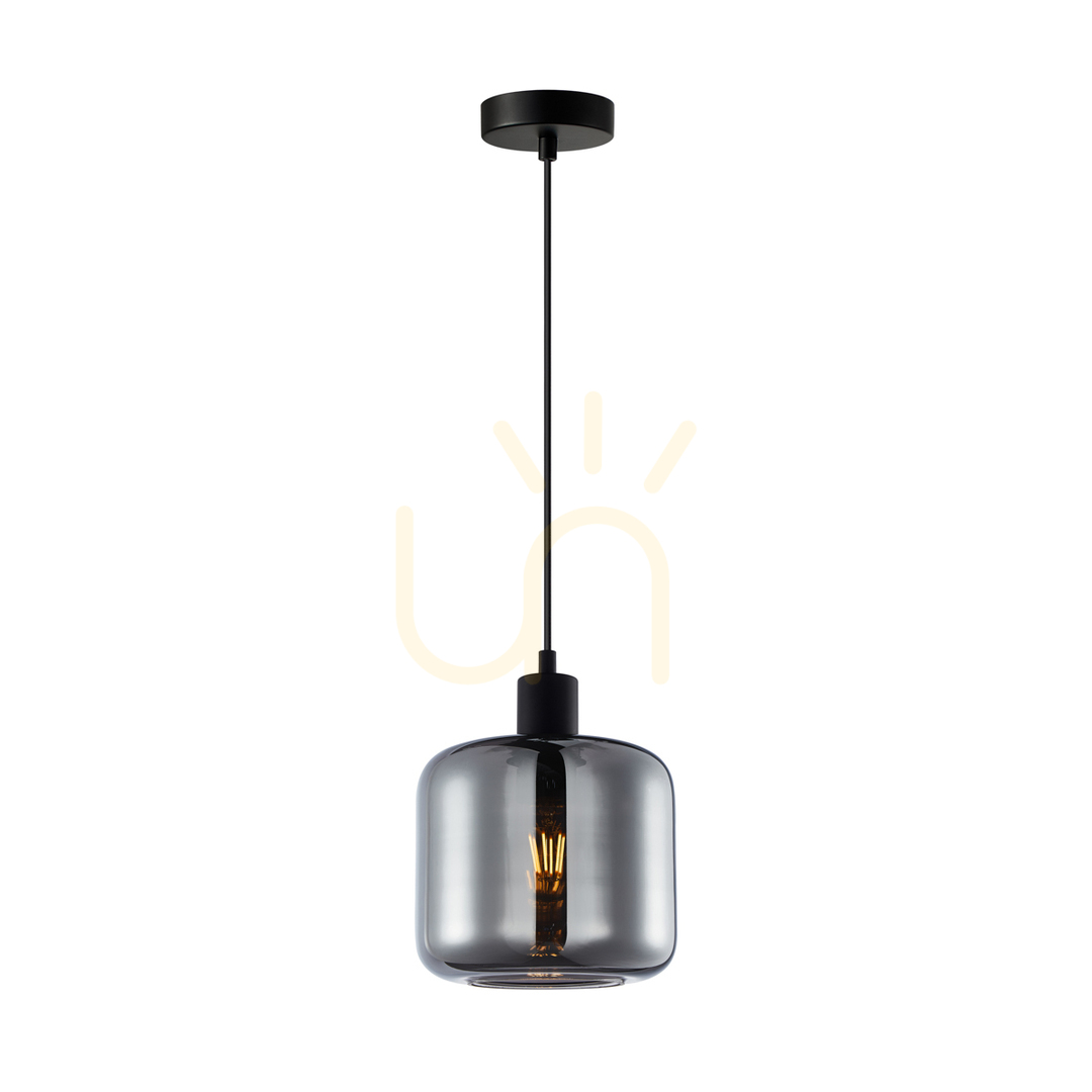 Pendant Light Italux Maluna Black Smoky Glass E27 18 cm PND-74920-1-BK-SG