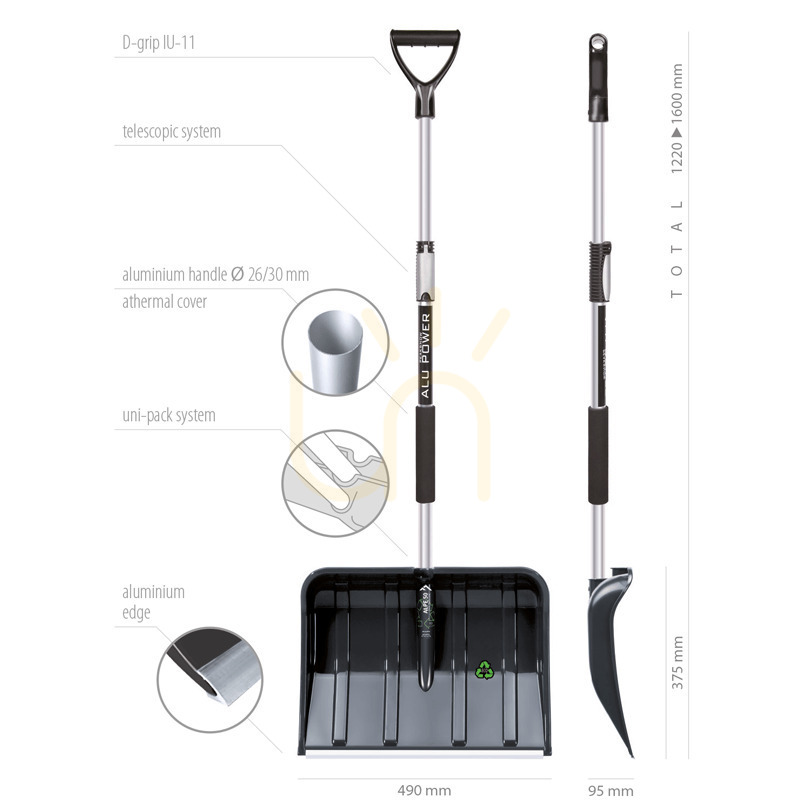 Preview ALPE 50 ECO TELESCOPIC shovel - black ALPE 50 ECO TELESCOPIC shovel - black