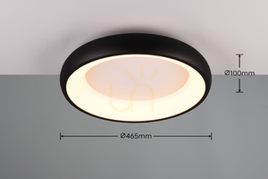 Trio CARDONA 649614532 LED ceiling light, matt black, 46.5 cm small 6