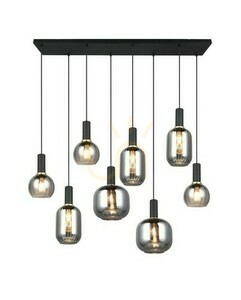 Trio DIVA pendant light 319800832, matt black, 8 × E27, 120 cm small 1