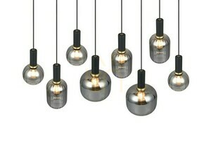 Trio DIVA pendant light 319800832, matt black, 8 × E27, 120 cm small 2