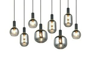 Trio DIVA pendant light 319800832, matt black, 8 × E27, 120 cm small 3