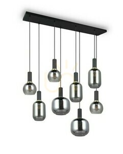 Trio DIVA pendant light 319800832, matt black, 8 × E27, 120 cm small 4