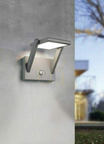 Check Trio MALAWI 253769142 hybrid solar LED wall light, 5 W, sensor, anthracite