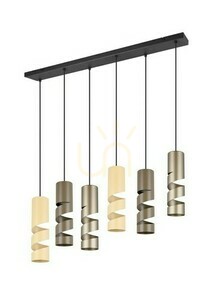 Trio STREAM Pendant Light 364000617, 6×GU10, 100 cm, Beige and Coffee Brown small 2