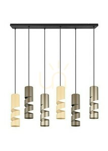 Trio STREAM Pendant Light 364000617, 6×GU10, 100 cm, Beige and Coffee Brown small 3