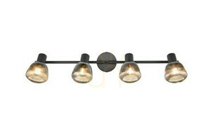 TRIO TARIFA 862800432 ceiling spotlight bar – 4×E14, matt black and chrome-plated glass small 2
