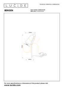 Lucide Bensen Japandi Gray Felt Table Lamp 05553/81/36 small 5