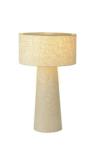 Check Lucide LEEROY Gray Flax Japandi Table Lamp 03548/50/41