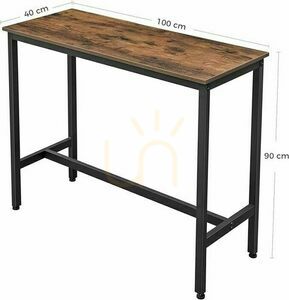 Rectangular Kitchen Table100x40x90cm black/brown rustic oak LBT010B01 1 Rectangular Kitchen Table100x40x90cm black/brown rustic oak LBT010B01 small 1