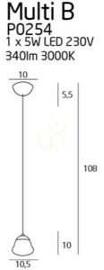 Pendant Light Max Light Multi B P0254 White 18 cm LED small 1