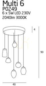 Pendant Light Max Light Multi 6 White 52 cm P0249 1 Pendant Light Max Light Multi 6 White 52 cm P0249 small 1