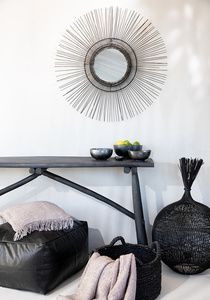 Black Openwork Pendant Lamp - The Wonton Floor Lamp, E27, Rattan small 1