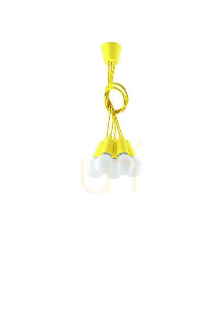 Display Pendant lamp DIEGO 5 yellow Sollux Pendant lamp DIEGO 5 yellow Sollux