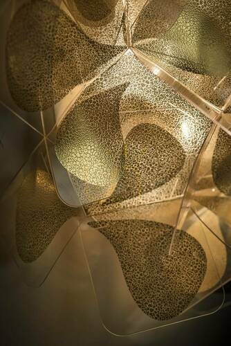 Check Slamp Clizia Suspension Large Mama Non Mama Gold Transparent Wire Pendant Lamp.