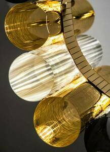 Slamp La Lollo Suspension Linear Pendant Lamp 140 Gold small 0