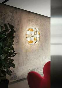 Slamp Mida Ceiling/Wall Medium Amber Ceiling Lamp. small 1