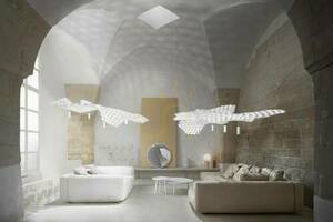 Slamp Nuvem Single Module Pendant Lamp + Spot Light (No Canopy) White small 1