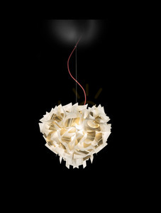 Slamp Veli Aurea Suspension Lamp White/Gold Red Wire small 1